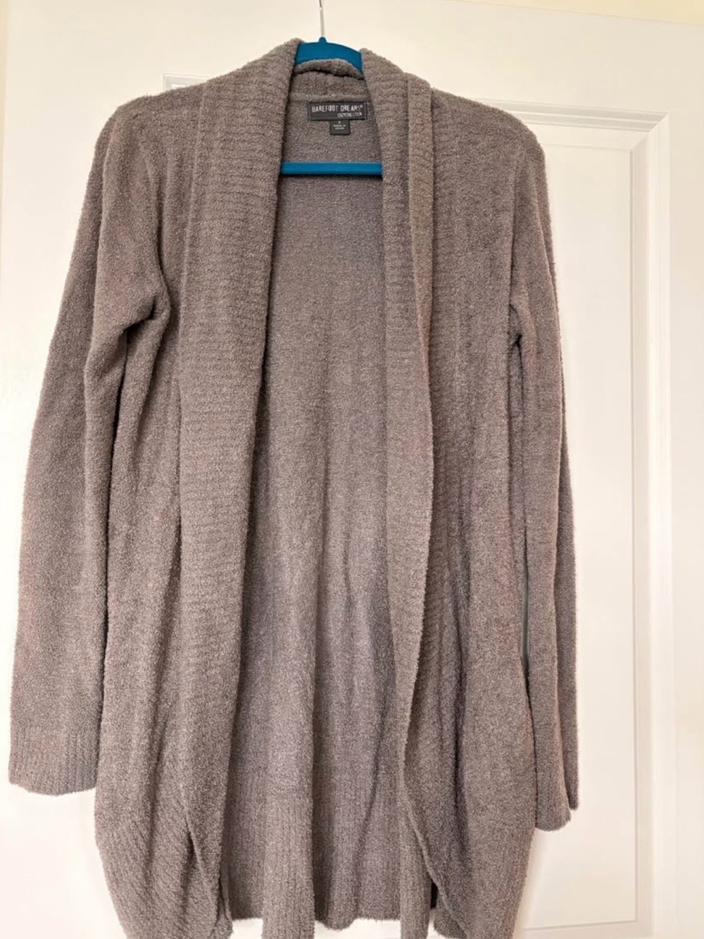 Barefoot Dreams Taupe Open-Front Plush Cardigan